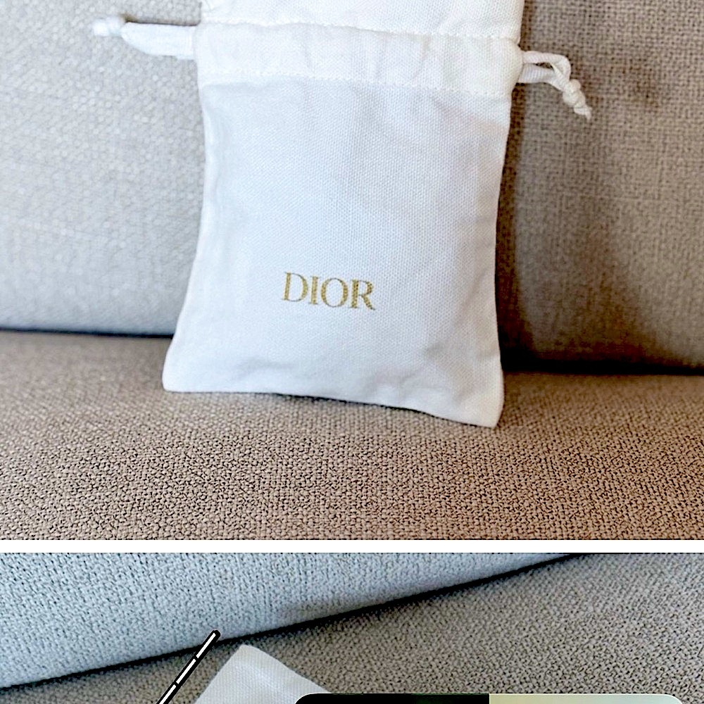 Dior White Drawstring Pouch - Picture 3 of 3